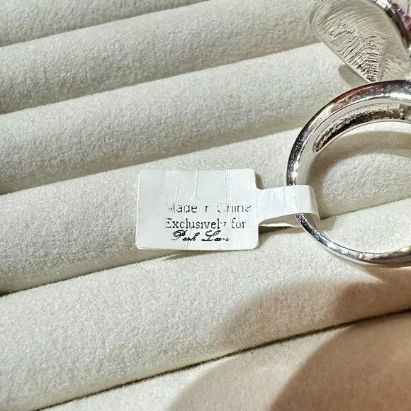 Park Lane Hope Ring Bow Design W/ Pink Crystals Silver Tone Size 7 NWT - Picture 8 of 9